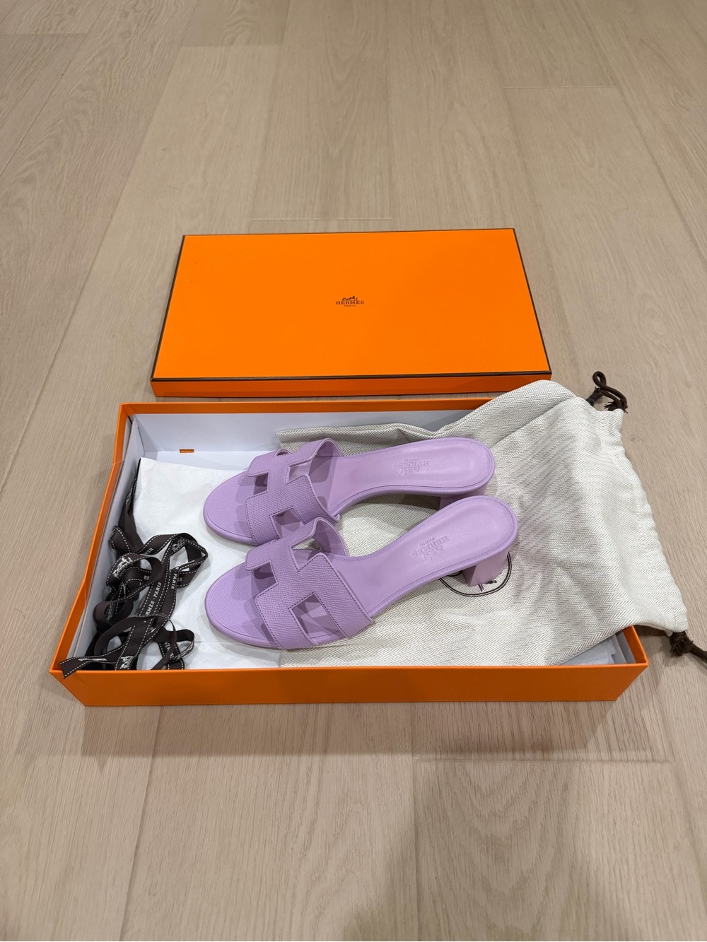 NWT Hermes Oasis Sandals Purple Size 38